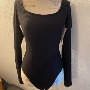 Bar III Long Sleeve Thong Body Suit